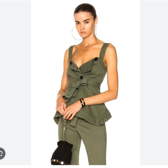 MARISSA WEBB Lani Trench Vest In Green NEW with Tags size Medium - Picture 2 of 16